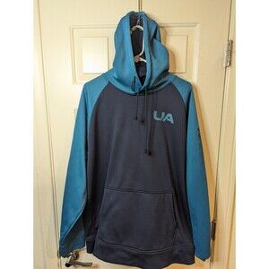Under Armour Storm Cold Gear Hooded Pullover Sweatshirt Mens Sz XL Active Blue